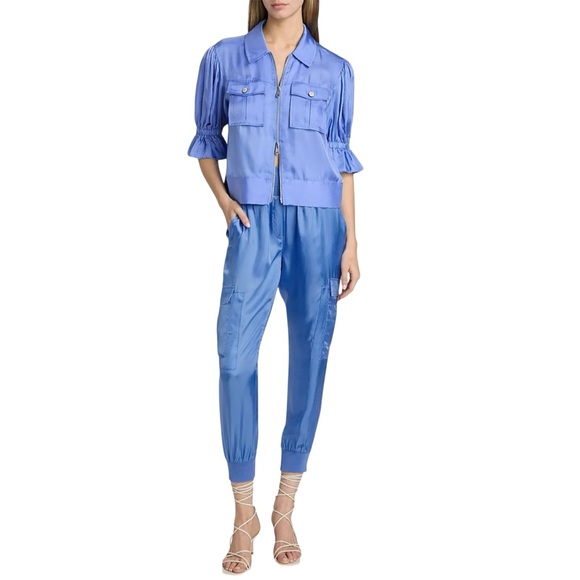 cinq a sept Pants - CINQ A SEPT Giles Twill Cargo Joggers in Cobalt wave